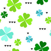 Pattern with four leaf clover leaves 