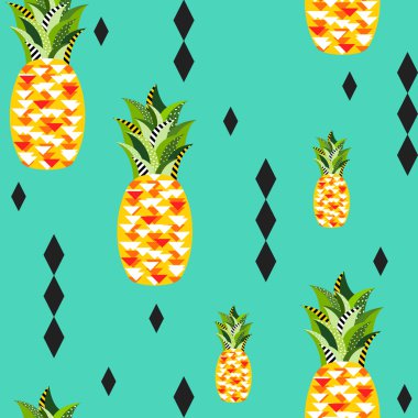 Sorunsuz vektör ananas desen 