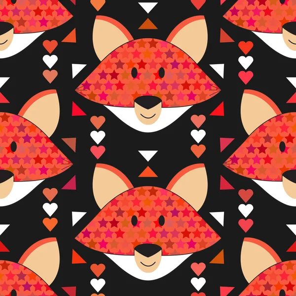 Seamless fox pattern — Stock Vector