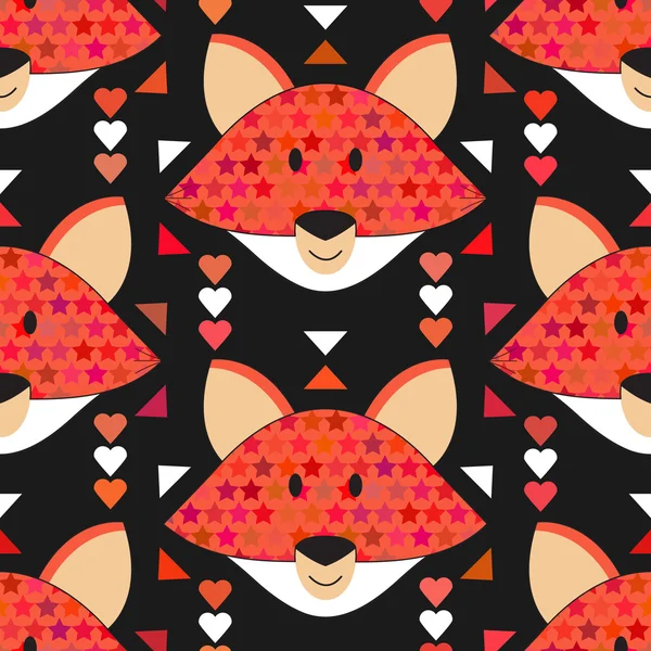 Motif renard sans couture — Image vectorielle