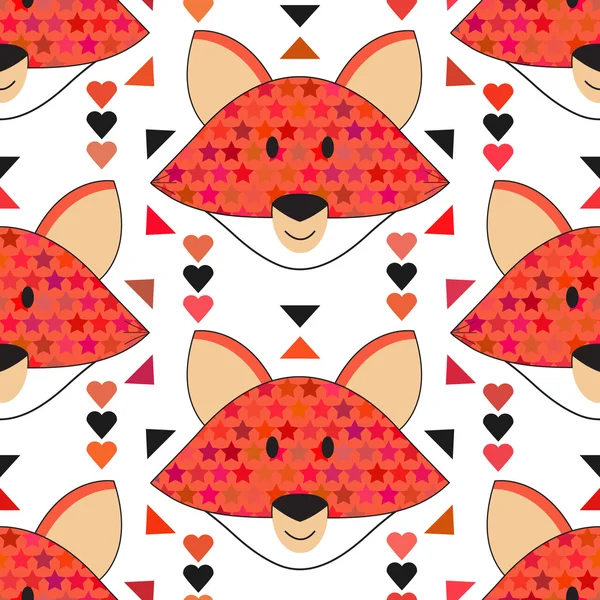 无缝狐狸模式 — 图库矢量图片
