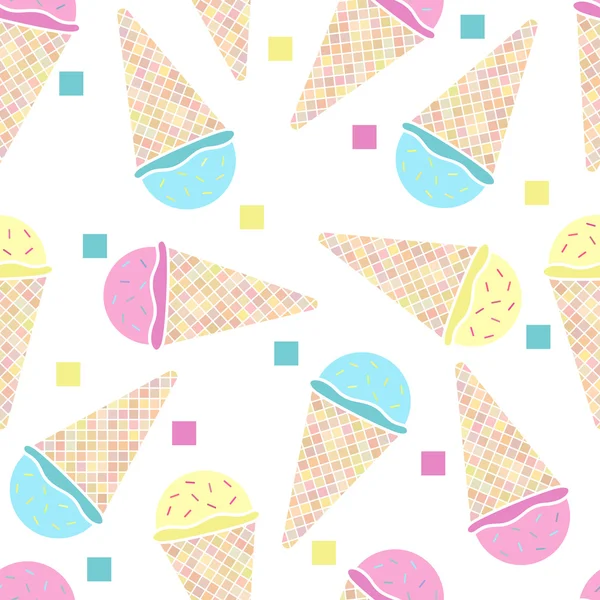 Seamless ice cream pattern — Stock Vector