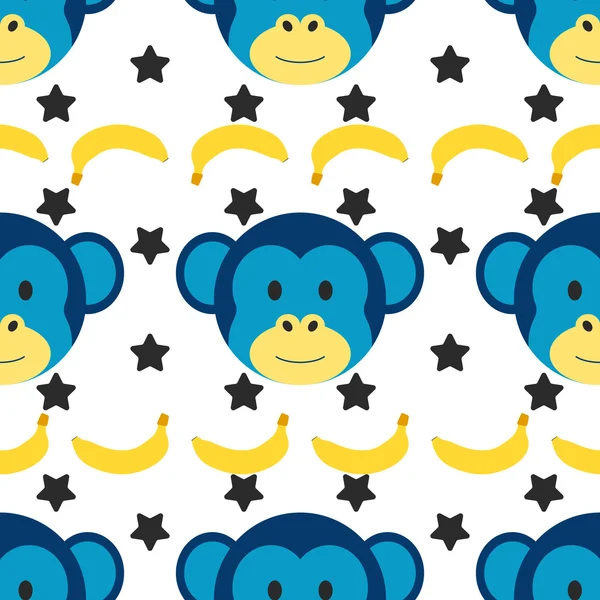 Seamless doodle monkey pattern — Διανυσματικό Αρχείο