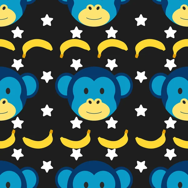 Seamless doodle monkey pattern — Διανυσματικό Αρχείο