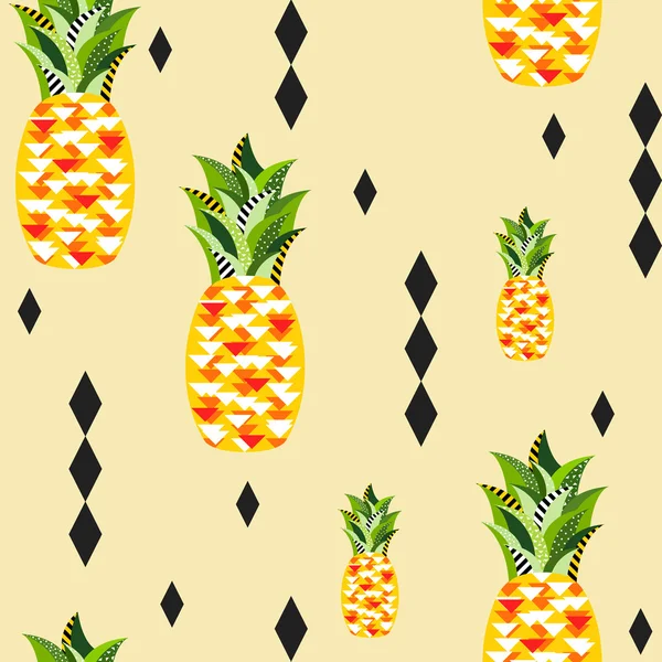 Naadloze Vector ananas patroon — Stockvector