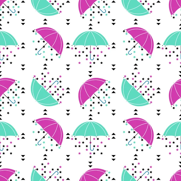 Modèle de parapluie sans couture — Image vectorielle
