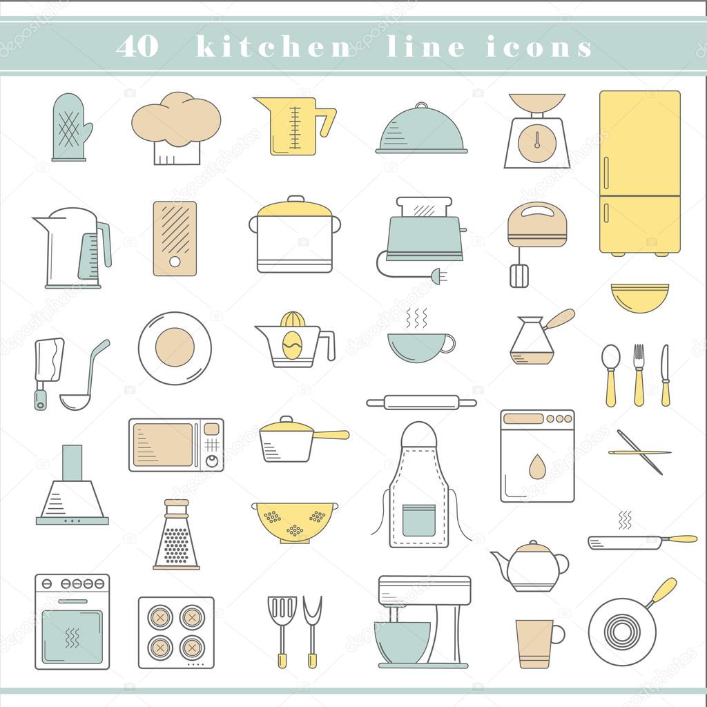 Kitchen line icon