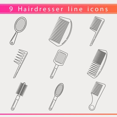 Haidresser line icons