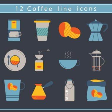 kahve çizgi simgeler