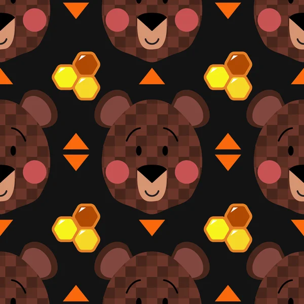 Brown bear pattern — Stock Vector