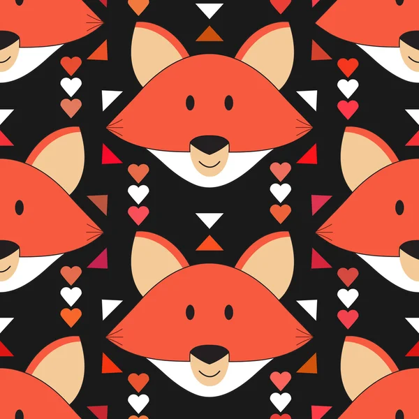 无缝狐狸模式 — 图库矢量图片