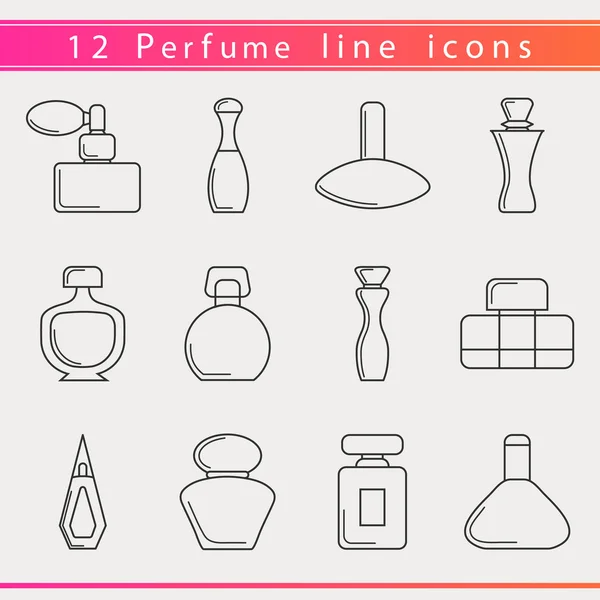 Perfume line icons — 图库矢量图片