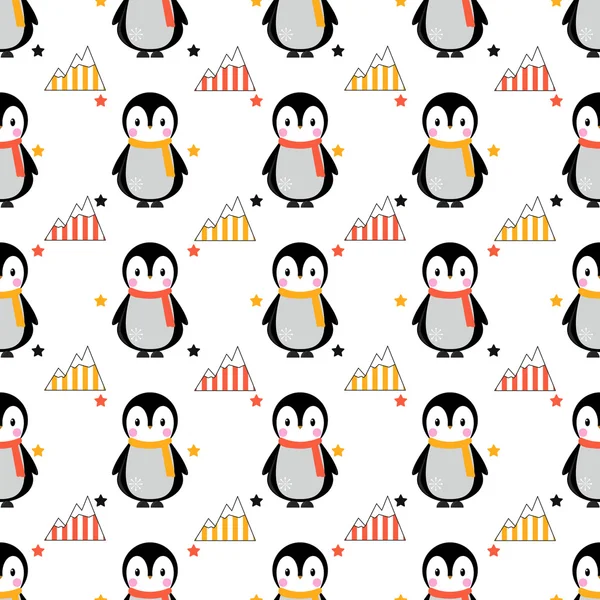 Modèle de pingouin sans couture — Image vectorielle