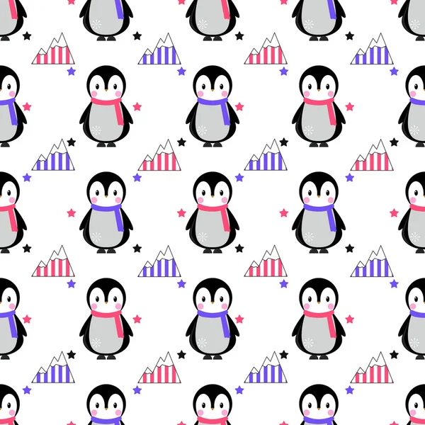 Άνευ ραφής πιγκουίνος μοτίβο — Διανυσματικό Αρχείο