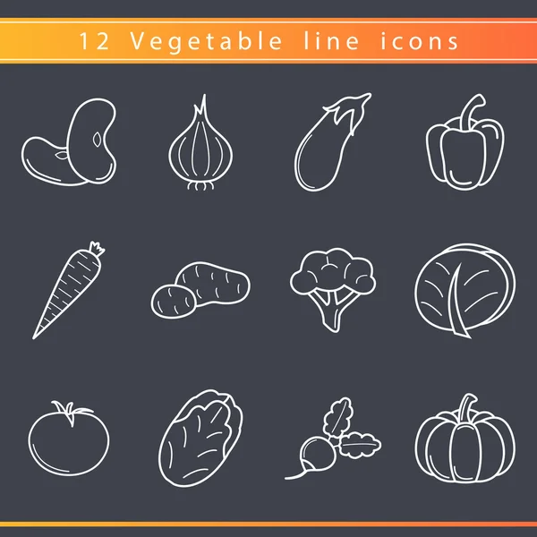 Warzywa linii ikony — Wektor stockowy