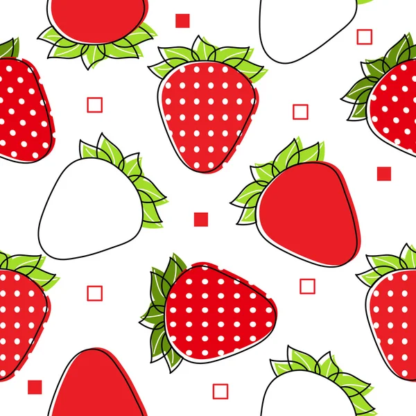 Strawberry seamless pattern — Stock Vector