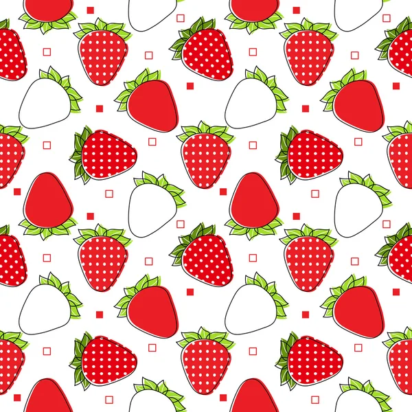 Strawberry seamless pattern — Stock Vector