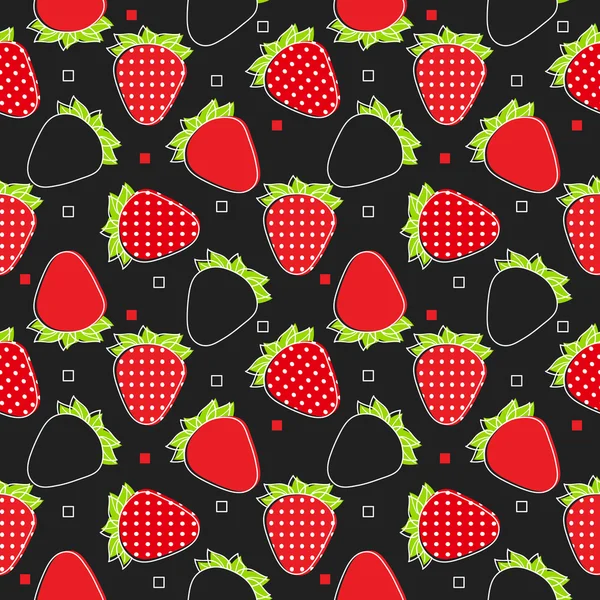 Strawberry seamless pattern — Stock Vector