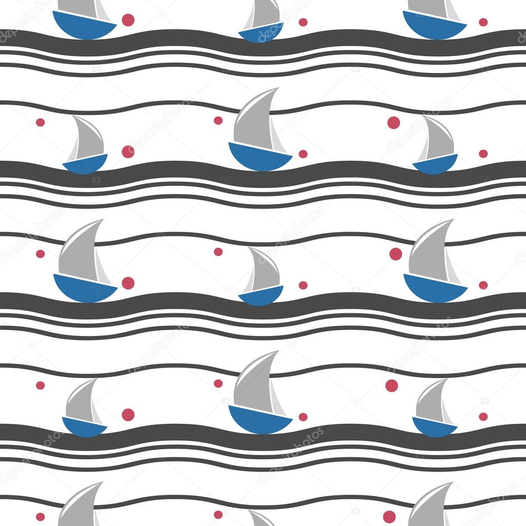 Sea seamless pattern