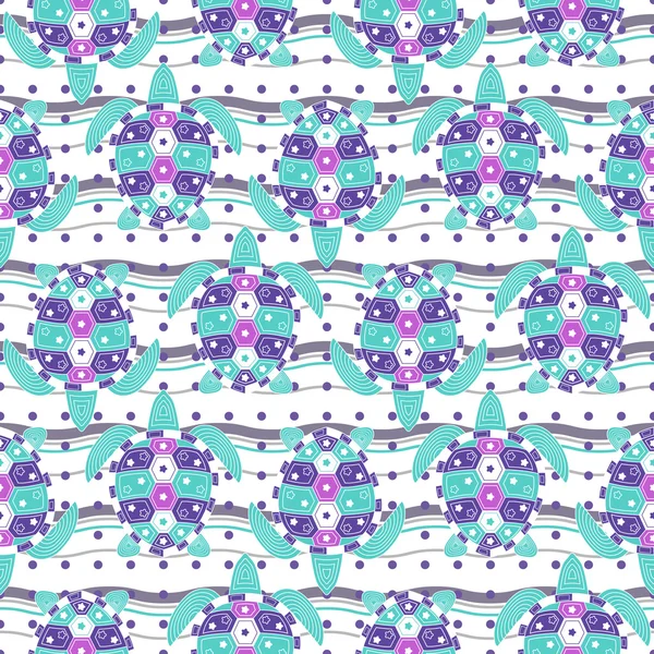 Cartoon turtle pattern — Διανυσματικό Αρχείο