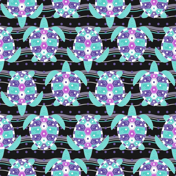 Cartoon turtle pattern — 图库矢量图片