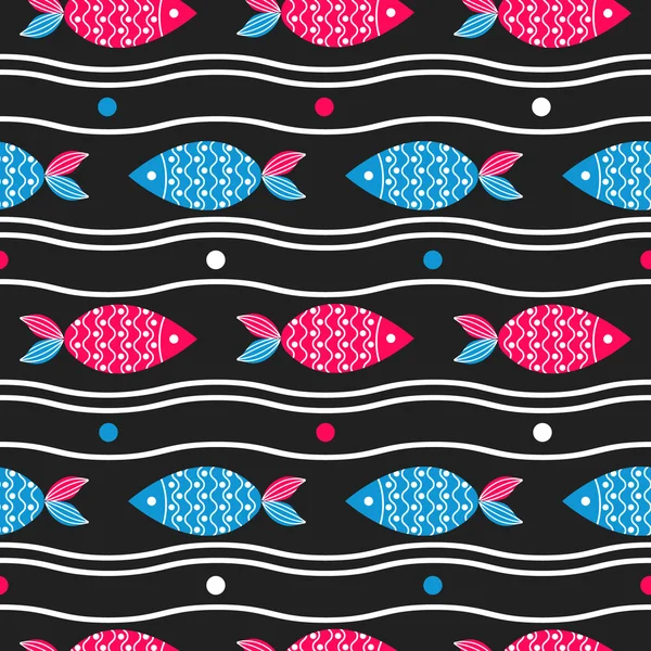 Fish seamless pattern — Stock Vector