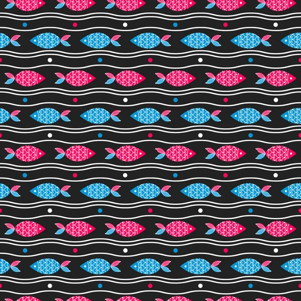 Fish seamless pattern — Stock Vector