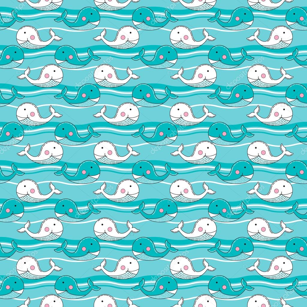 Cartoon whale pattern