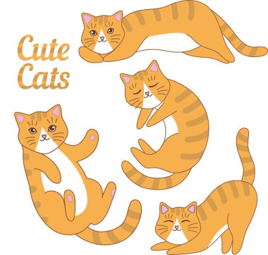 Cute-cats vector set