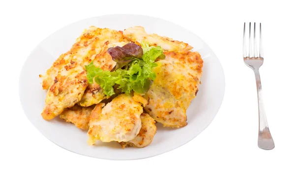 Chuletas con pollo en un plato en un — Foto de Stock
