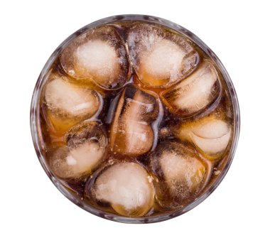 Cam ile Coca ve takılır buz bir