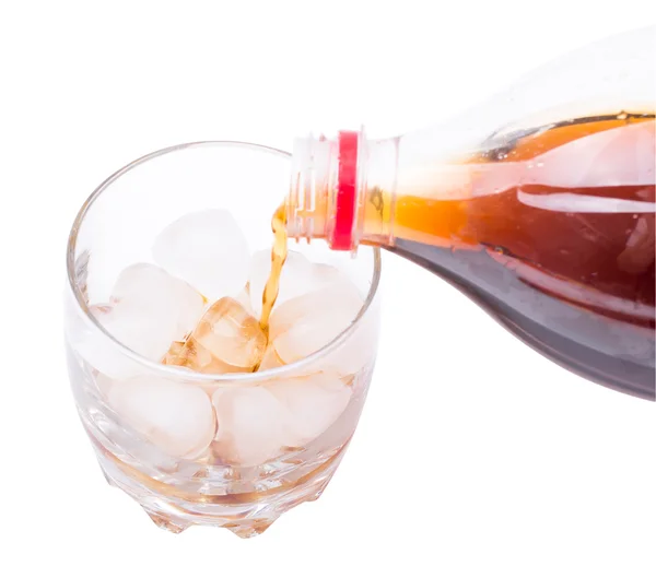 Glass with Coca and ice on a — Stock Photo, Image