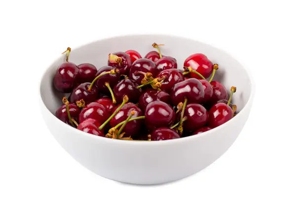 Cherry w misce na — Zdjęcie stockowe