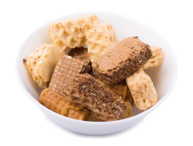 Beyaz bir tabak içinde gofret