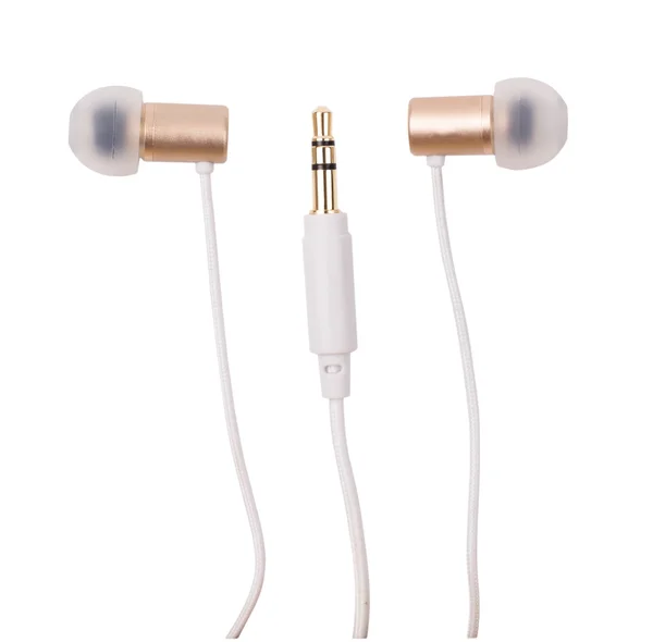 Earphones  gold d — Stock Photo, Image