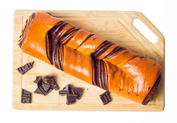 Roll pečivo s čokoládou — Stock fotografie