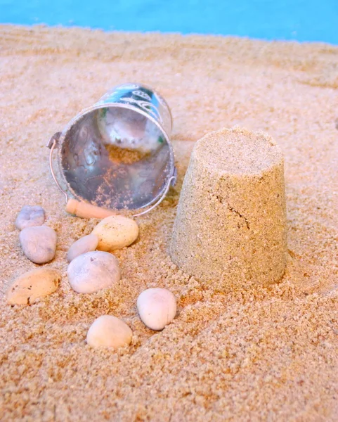 Areia, mar e seixos — Fotografia de Stock