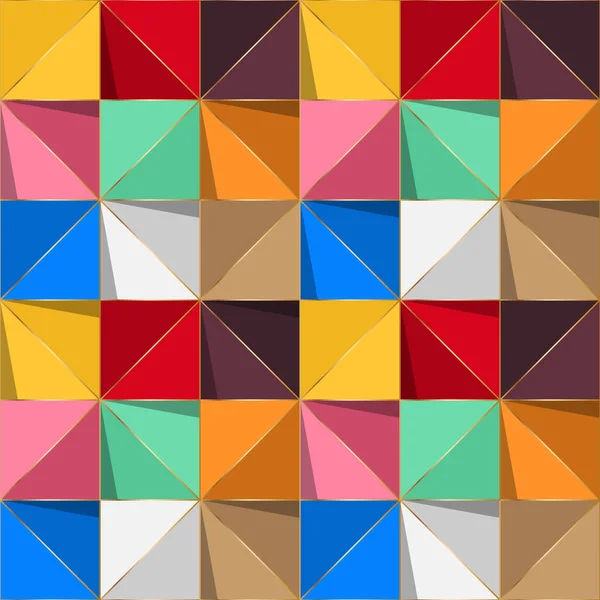 Geometrik şekillerin renkli deseni. Renkli mozaik pankart. Geometrik hipster retro arka planında metnin için yer var. Renkli üçgen arkaplan, Vektör illüstrasyonu.