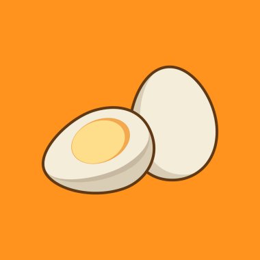 Sarı arkaplanda haşlanmış yumurta, Vektör illüstrasyonu