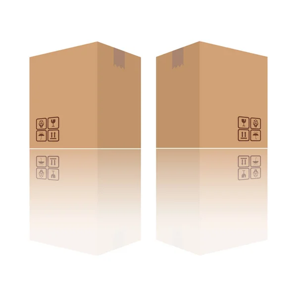 Vektör resmi, logolu kahverengi paket kutusu