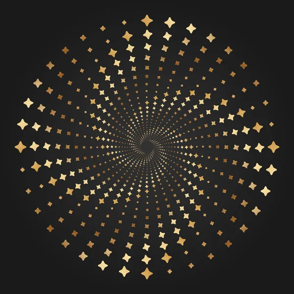 Koyu arkaplanda altın spiral, Vektör illüstrasyonu