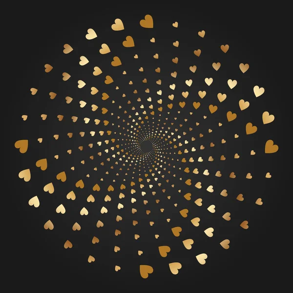 Koyu arkaplanda altın spiral, Vektör illüstrasyonu