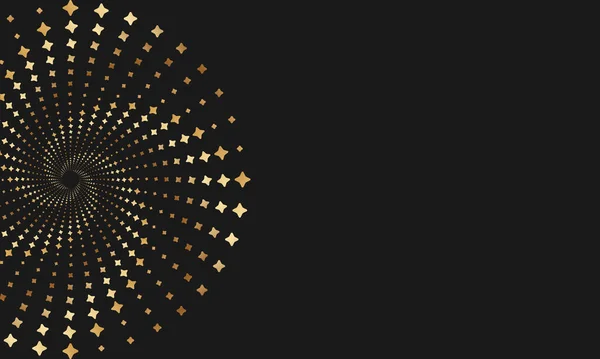 Koyu arkaplanda altın sarmal kartvizit şablonu, Vektör illüstrasyonu