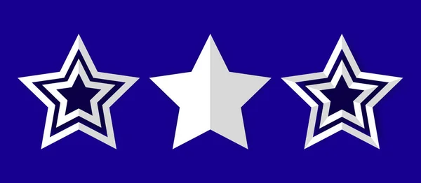 Resim vektörü, koyu mavi arkaplanda beyaz katlanmış kağıt yıldız