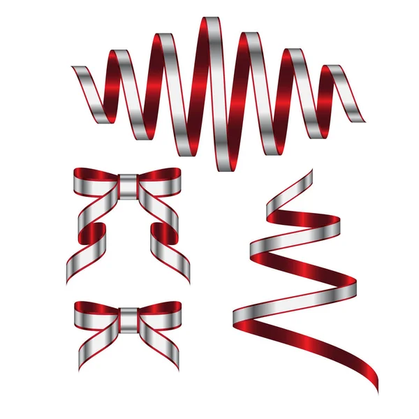 Beyaz arkaplanda kurdele, Vektör illüstrasyonu 