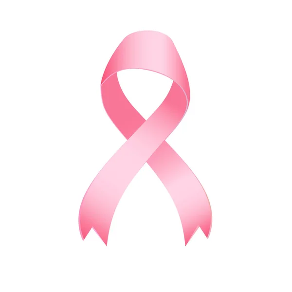 Pembe kurdele, göğüs kanseri farkındalığı sembolü Ekim ayında, vektör illüstrasyonu