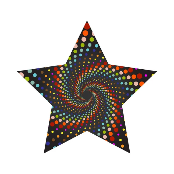 Koyu arkaplanda sarmal renkli nokta, Vektör illüstrasyonu