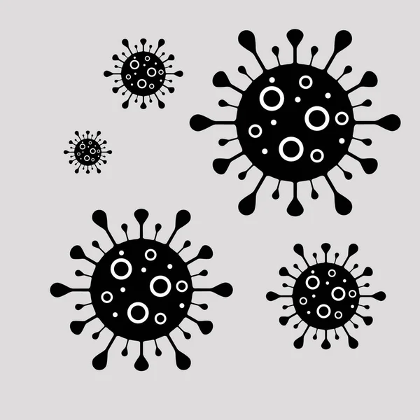 Corona Virüsü 2019 soyut kavramı. Virüs hücrelerinin mikroskobik görüntüsü yaklaşıyor. Tehlikeli ncov corona virüsü, SARS salgını riski, Vektör illüstrasyonu.
