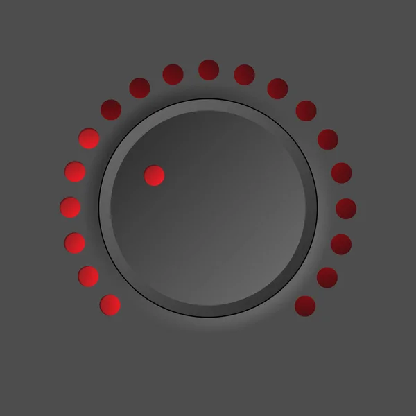 Koyu arkaplanda kırmızı nokta hacim tuşu biçimi, Vektör illüstrasyonu.