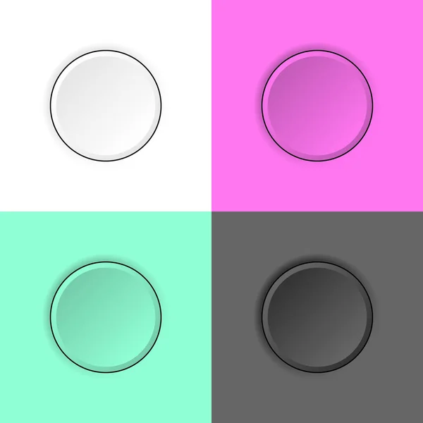 Pastel renkler Neumorfizm Biçimi 3B Düğme, Vektör illüstrasyonu.